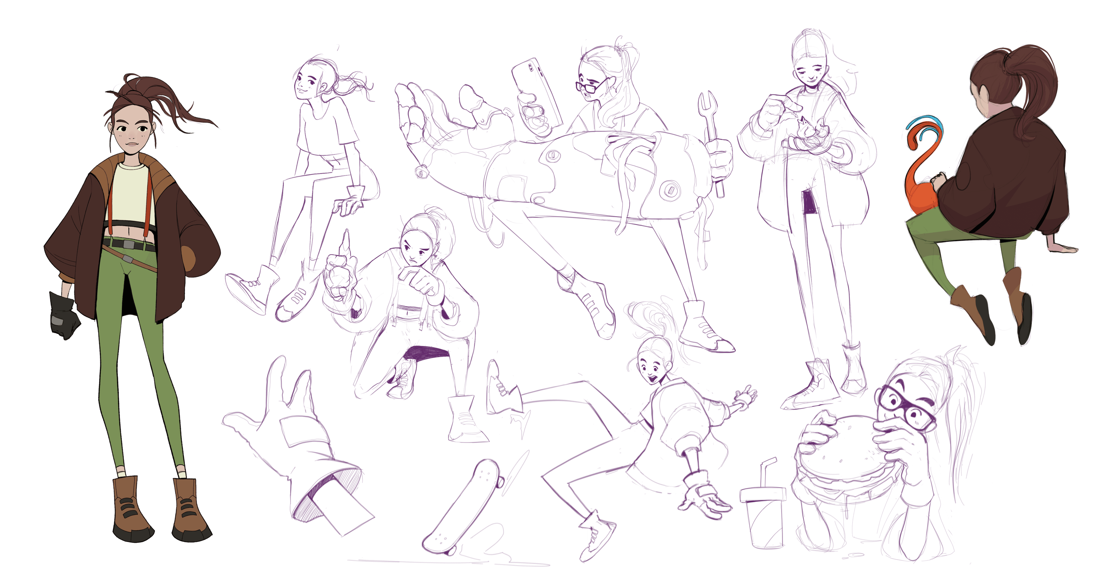 Cayda character design and poses