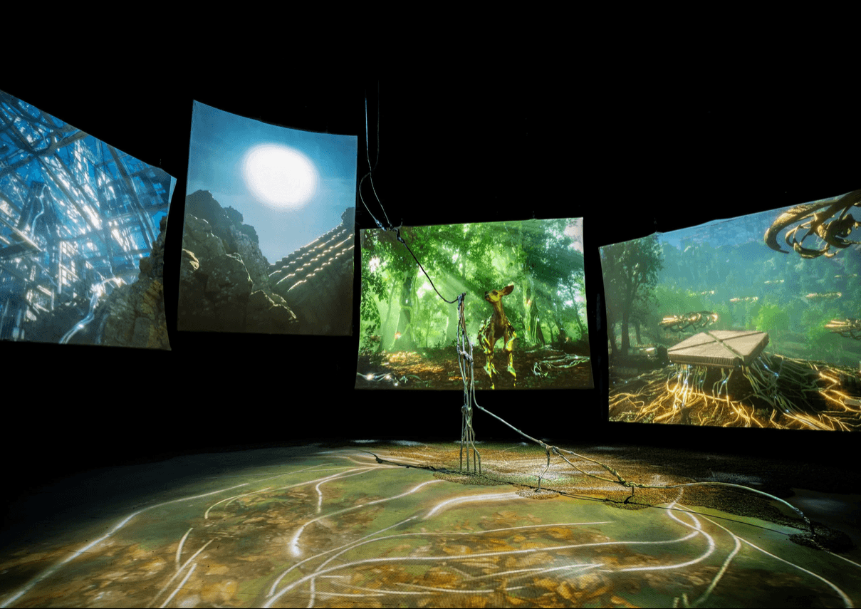 The Passage installation, screens and projection