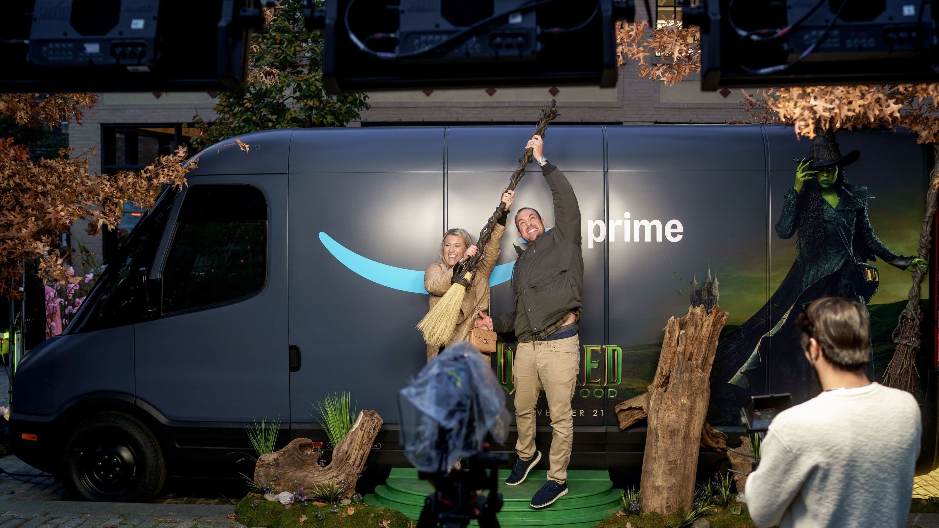 The Prime van set piece on the street