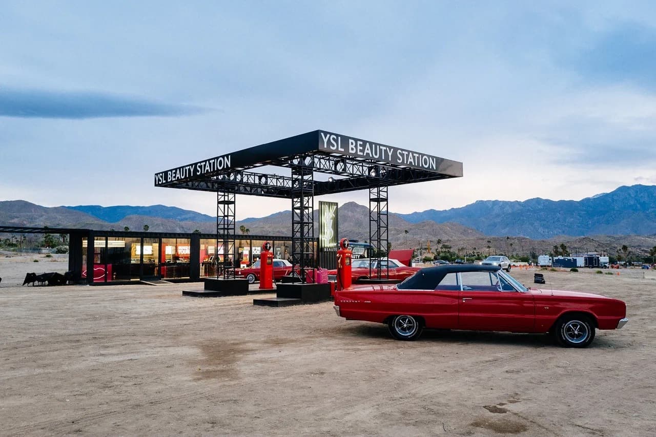 The YSL Beauty Station in the desert