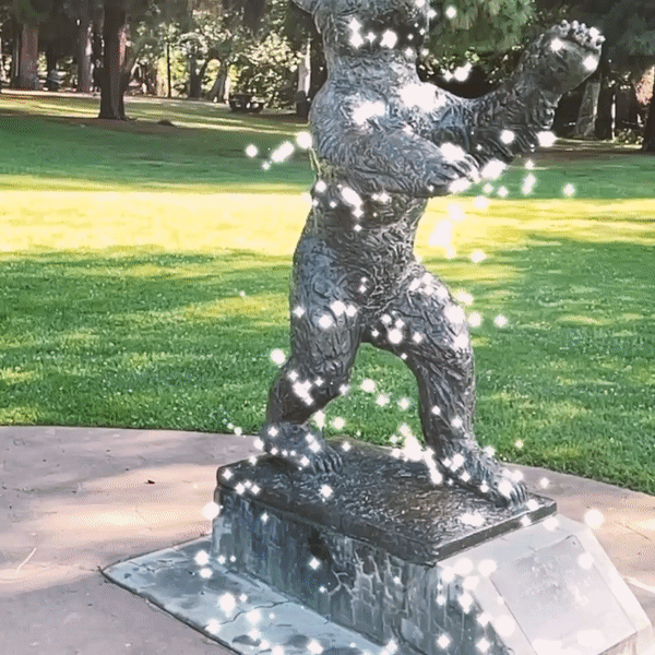 Niantic AR Voyage on a statue